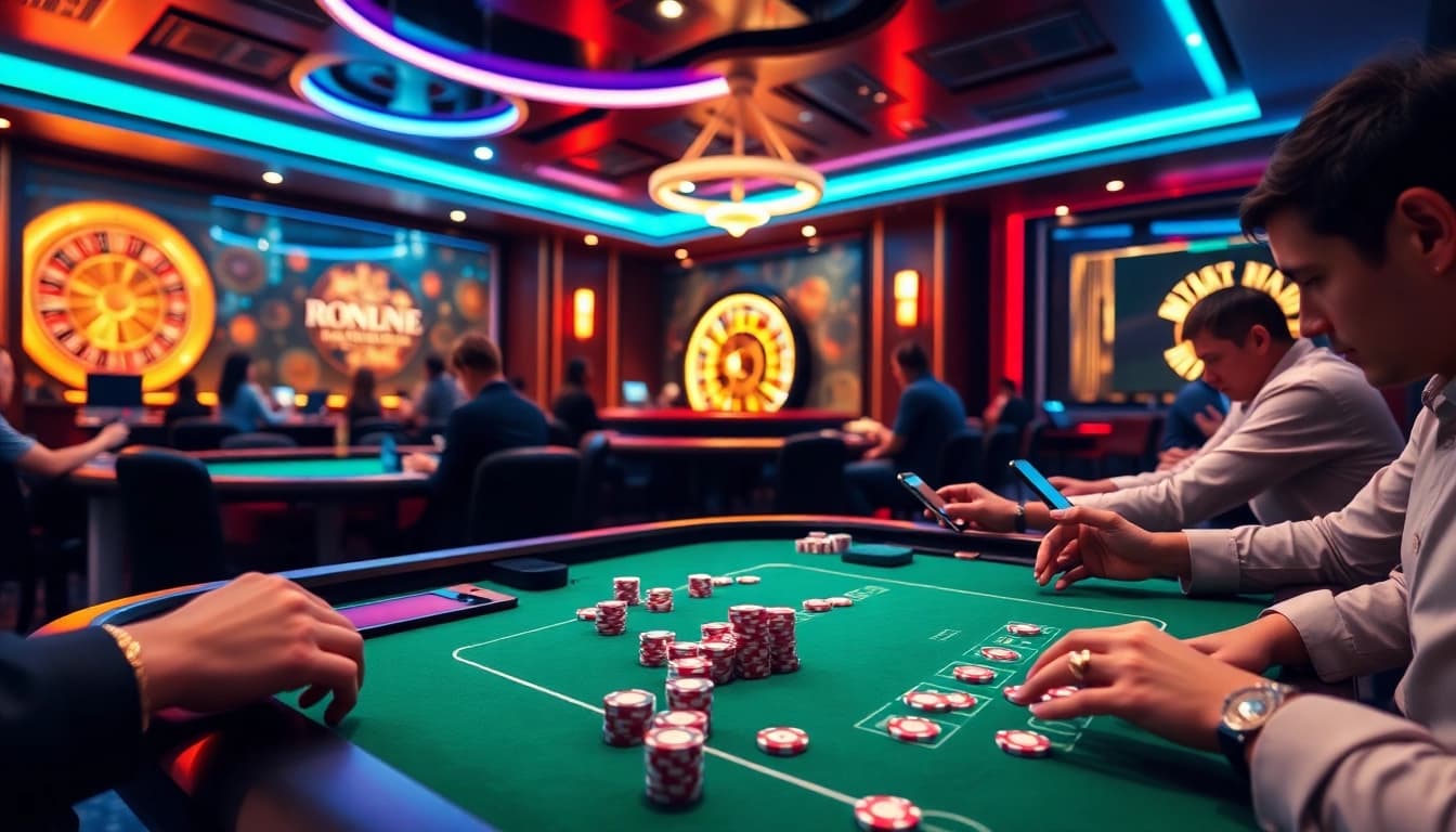Exciting card game action at Nhà Cái XIN88 online casino, showcasing a vibrant casino table.