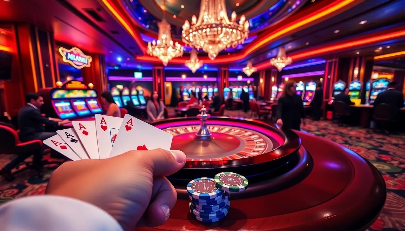 Experience the thrill of nohu90 casino gaming with poker chips and high-stakes cards.