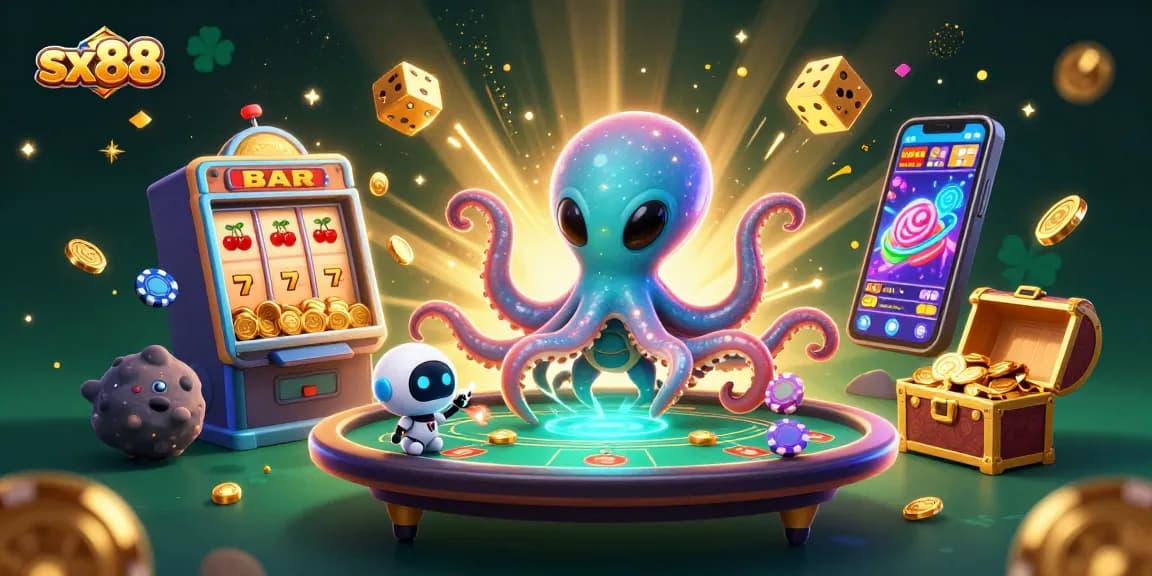 Experience thrilling gameplay at sx 88 with 3D alien octopus and exciting casino action