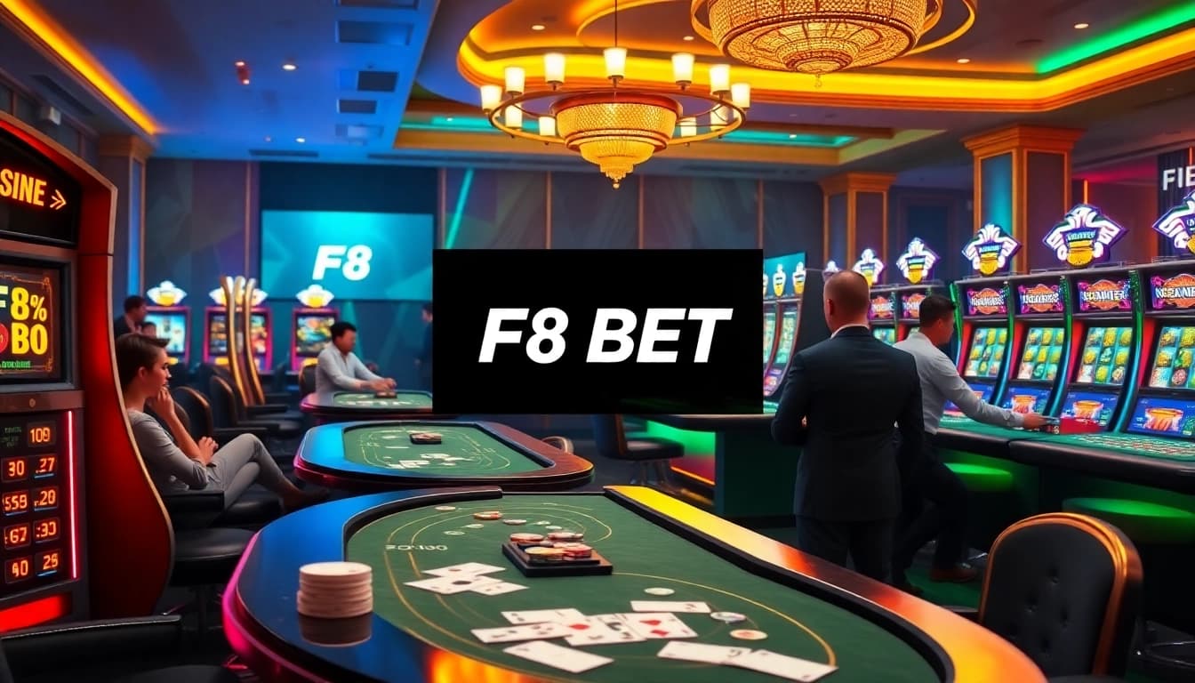 Experience the thrill of F8 BET with vibrant casino tables and exciting games.
