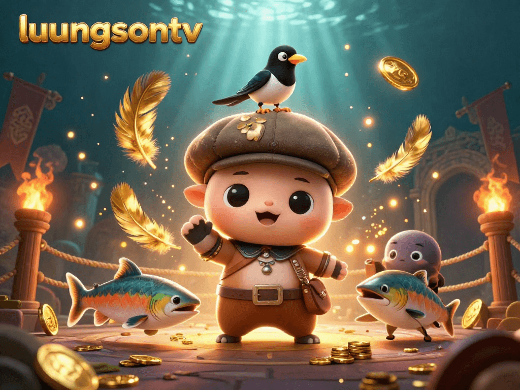 Experience thrilling moments with luongsontv’s vibrant gambling illustration featuring playful characters.