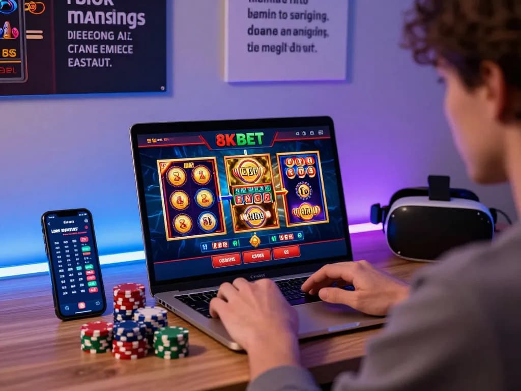 8KBET online gambling platform showcasing vibrant casino games and user engagement.
