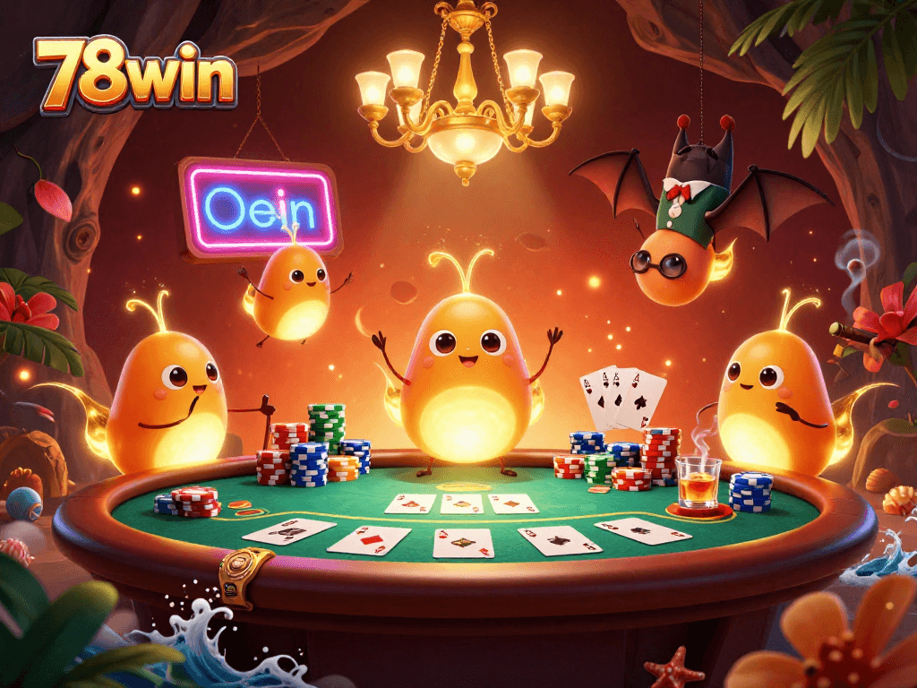 Experience the magic of 78win at a vibrant cave casino, illuminated by unique glowworms.
