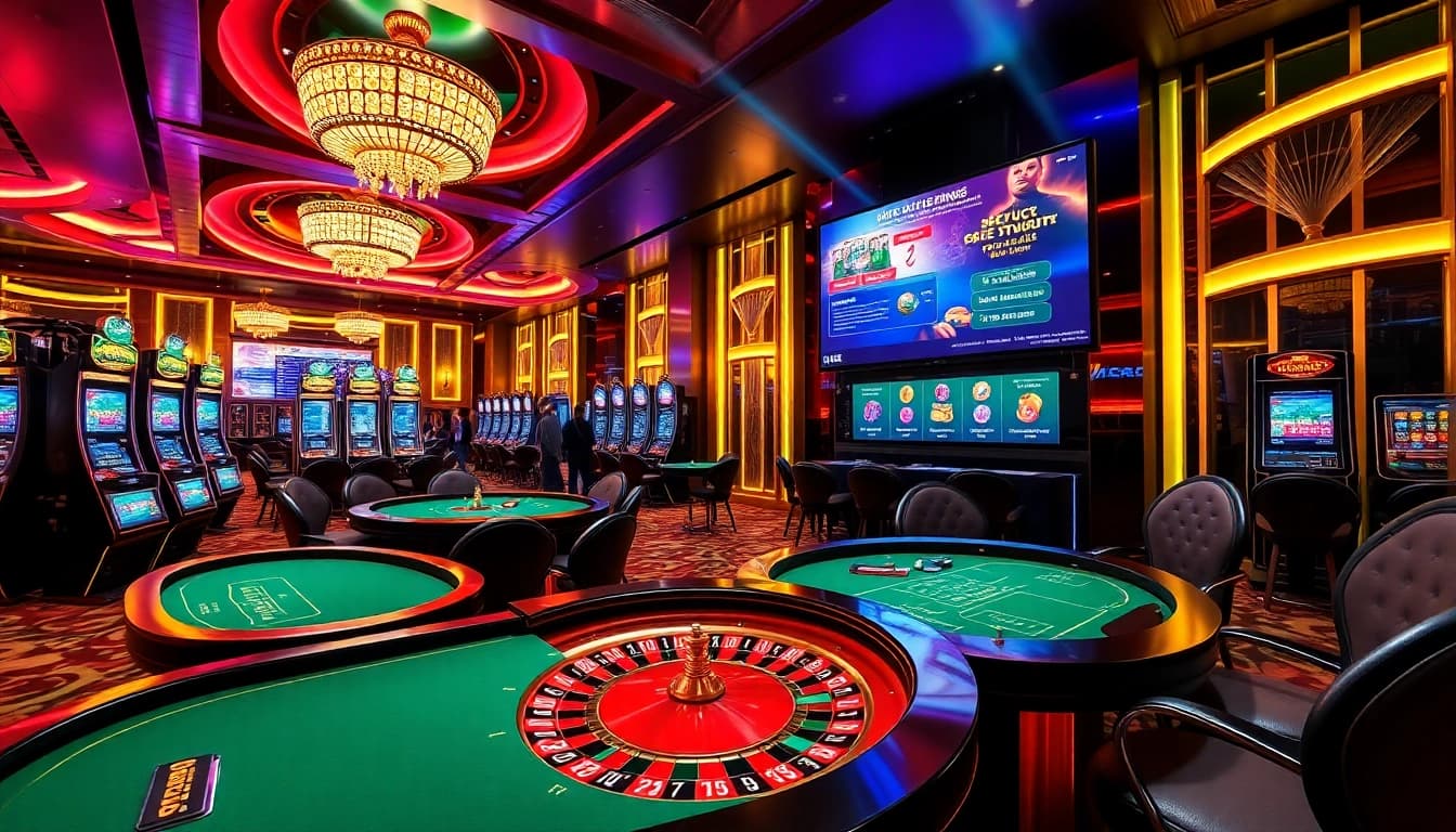 KJC casino table with poker chips and players engaged in high-stakes betting