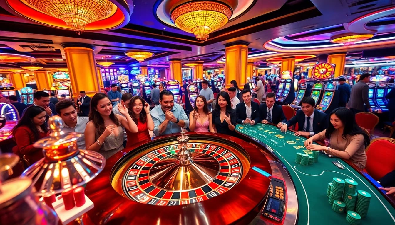 Experience thrilling gameplay at https://keobongda2.vip/ with vibrant casino scenes and exciting betting action.