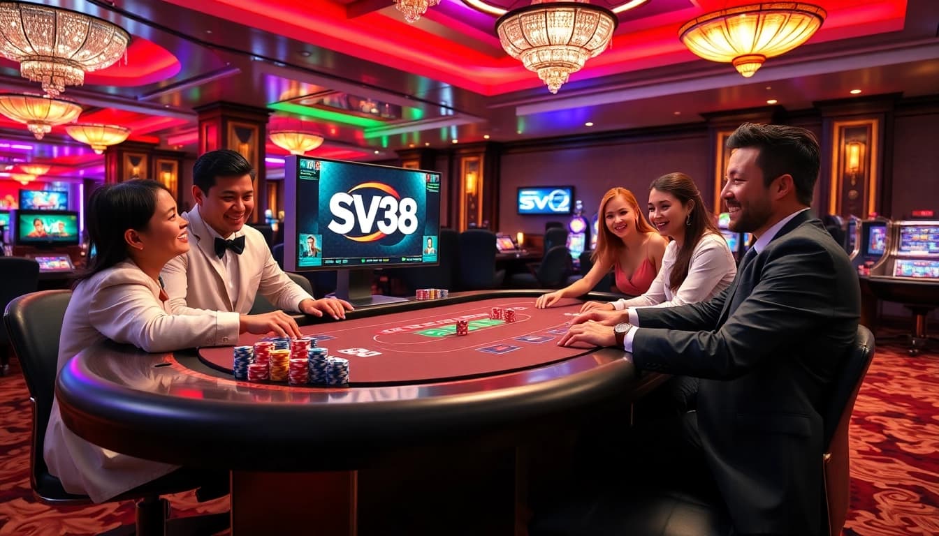 Experience exhilarating games at SV 388 with vibrant casino tables and exciting gambling action.