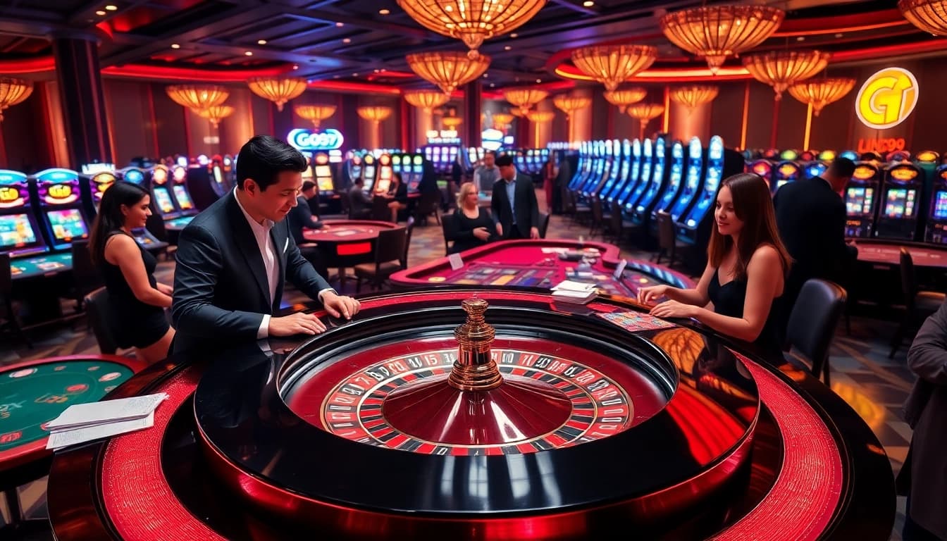 Experience the excitement of casino gaming at Link GO99 with vibrant tables and interactive players.