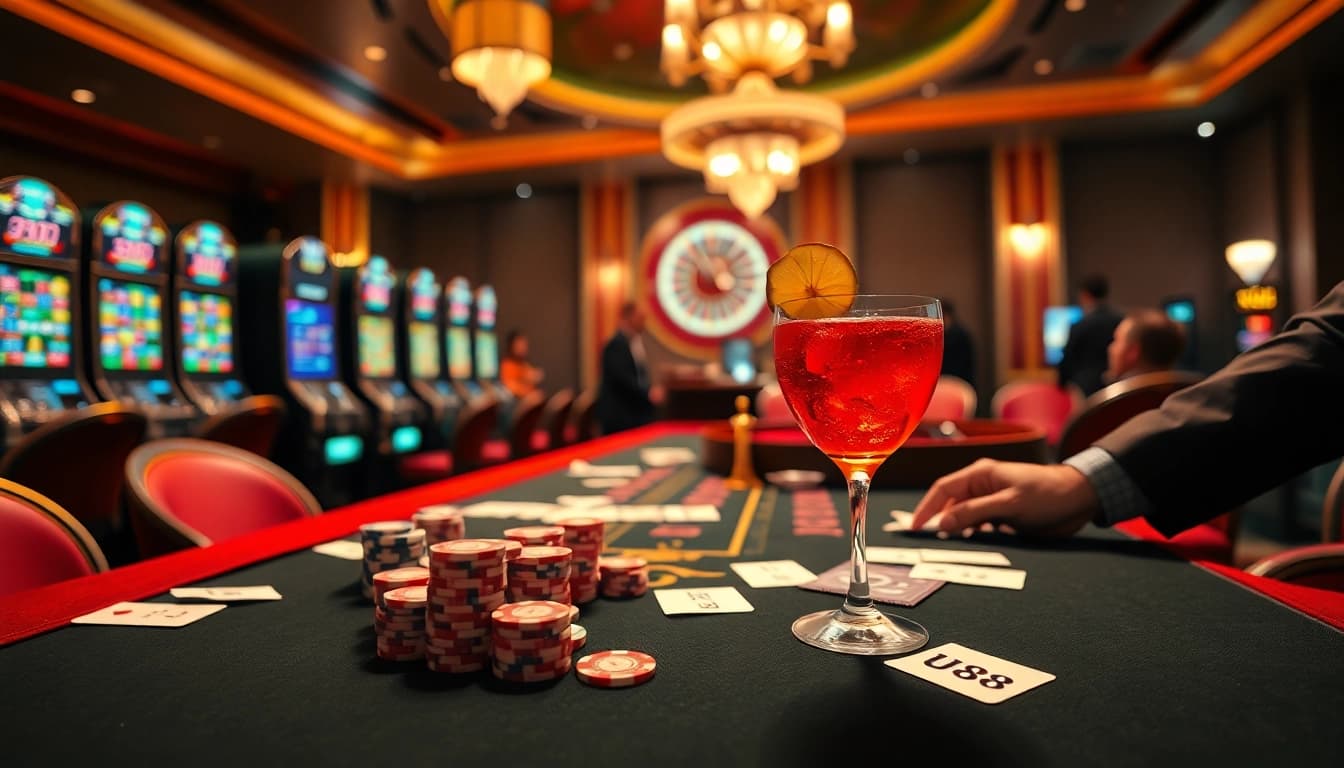 Experience thrilling action at UU88 with high-stakes poker, vibrant slot machines, and a luxury casino ambiance.