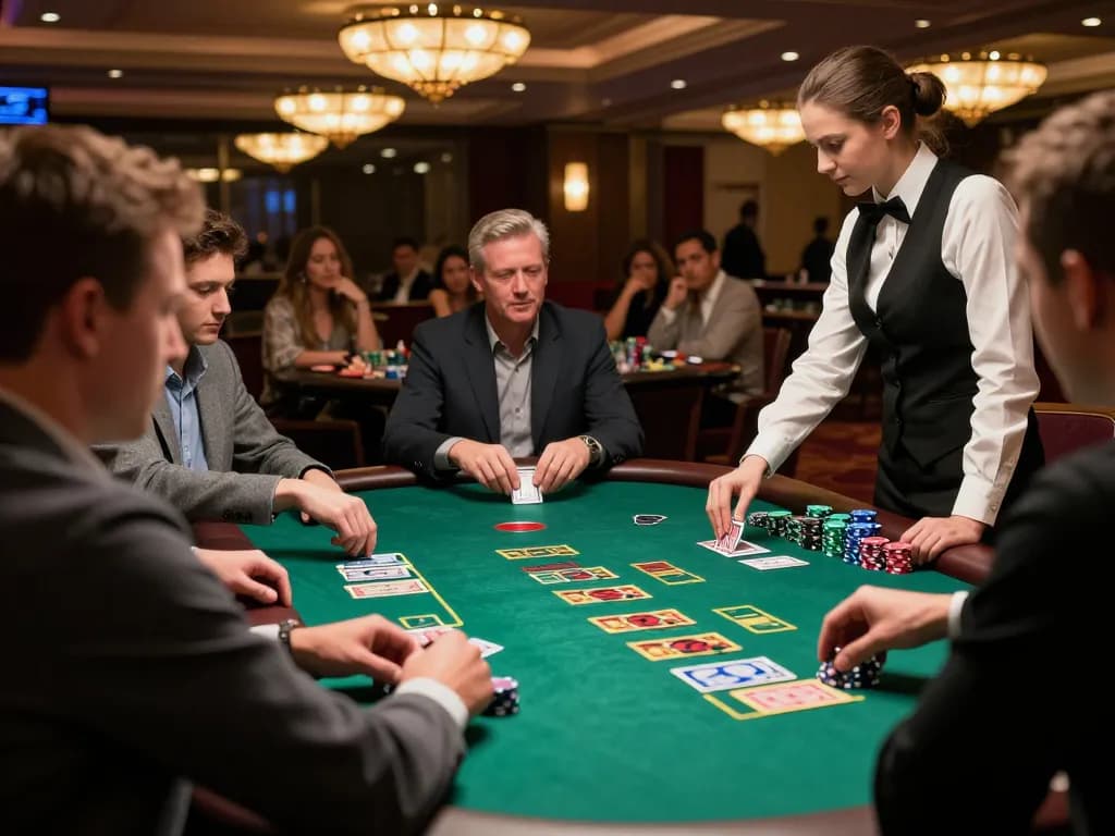 Players at TG88's blackjack table experiencing intense gameplay and strategic decision-making.
