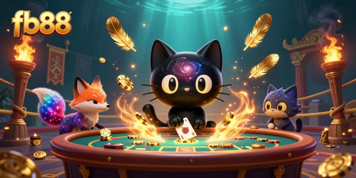 Experience the captivating universe of fb88, where a black hole cat and galaxy fox charm players with golden chips.