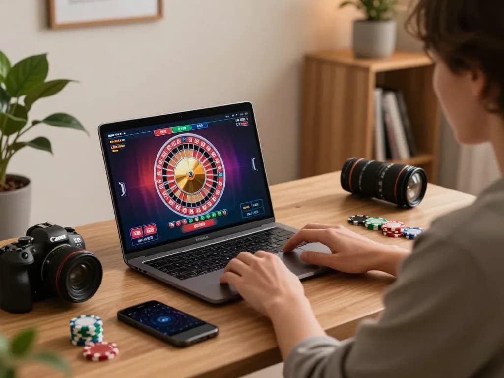 Engaged in a live dealer experience at 88fc, a player enjoys roulette on a laptop.
