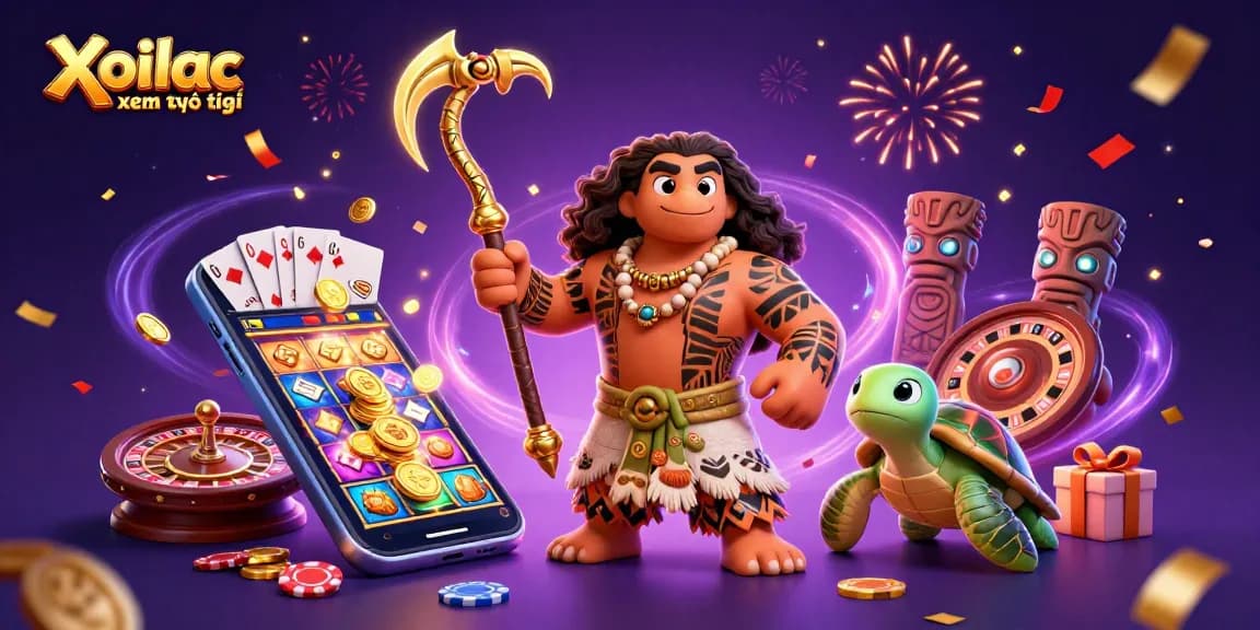 Xoilac xem trực tiếp offers a thrilling visual of a demigod and gaming elements packed with excitement.