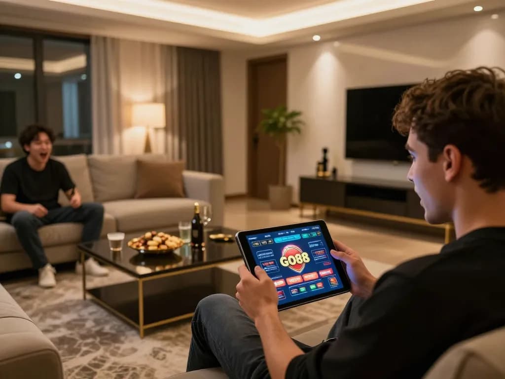 Experience thrilling gameplay on the go 88 app in a cozy home environment.