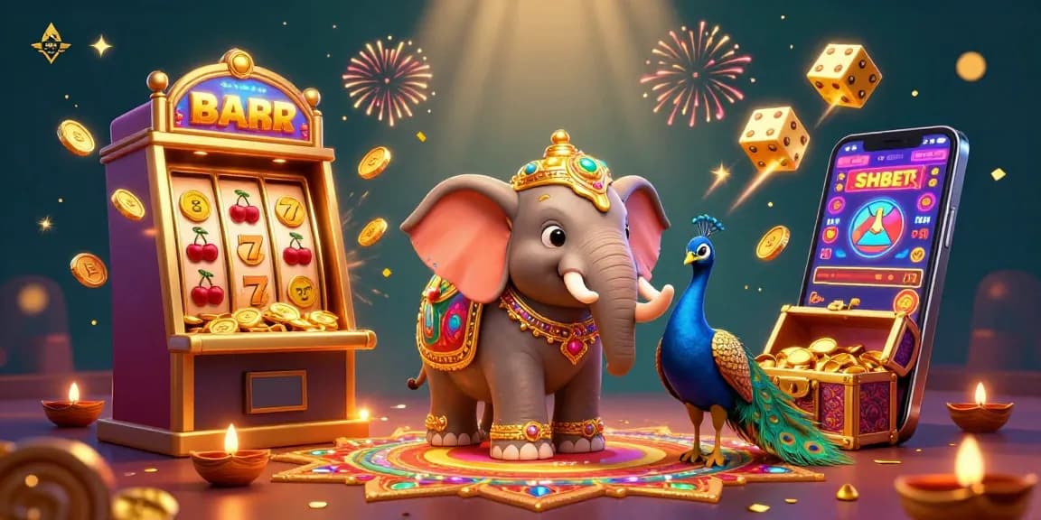 Experience thrilling wins at SHBET with a vibrant, dynamic casino scene featuring 3D characters and game elements.