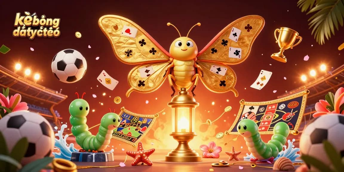 Engage with kèo bóng đá trực tuyến through dynamic sports betting visuals in this vibrant 3D illustration.