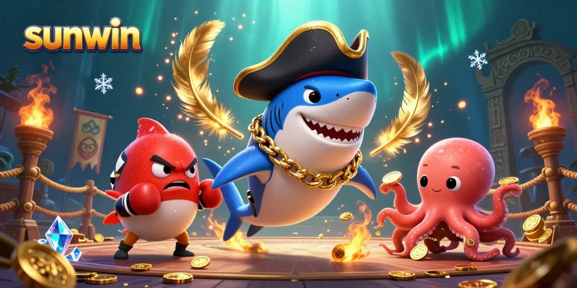 Engage in thrilling gameplay with sunwin, featuring colorful casino characters and vibrant game elements.