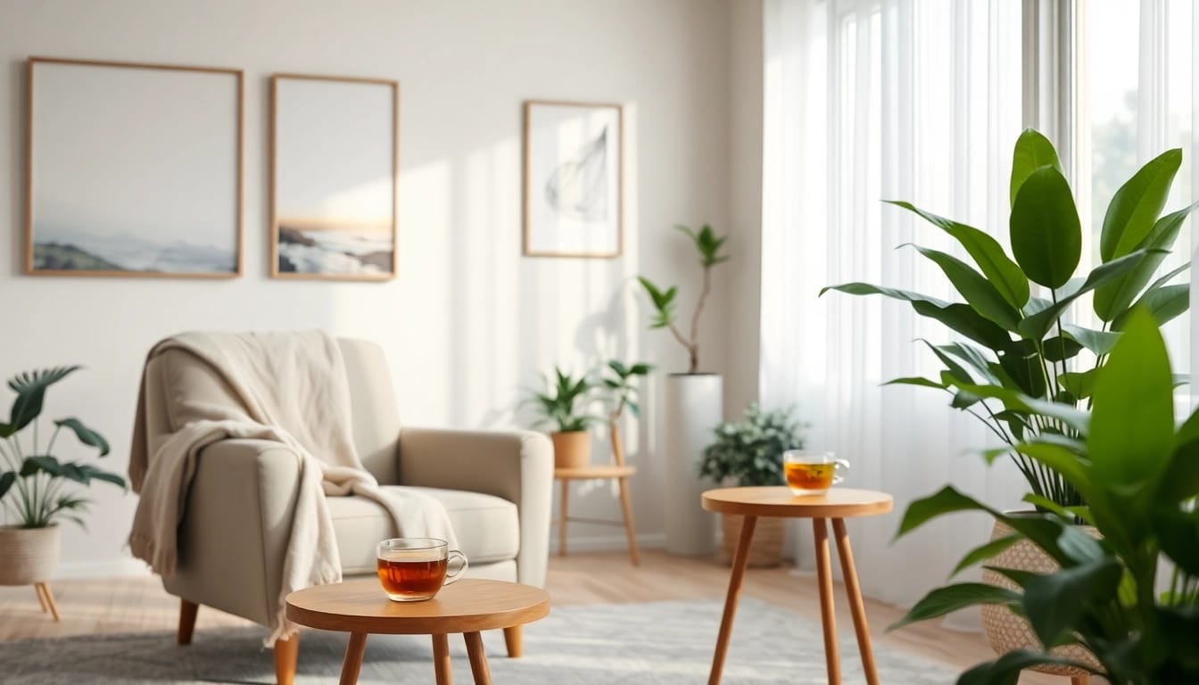 Share mental health tips in a calming therapy room with an inviting atmosphere.