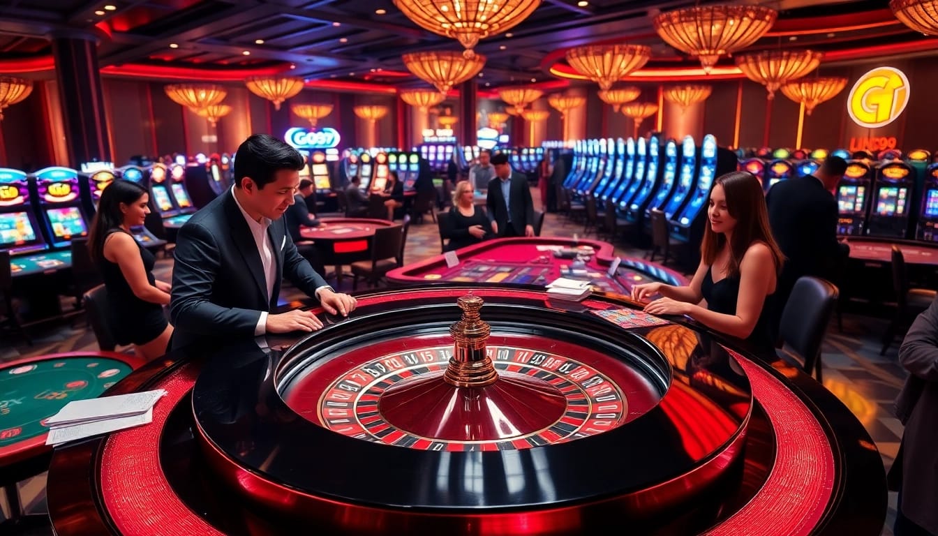 Experience the excitement of casino gaming at Link GO99 with vibrant tables and interactive players.