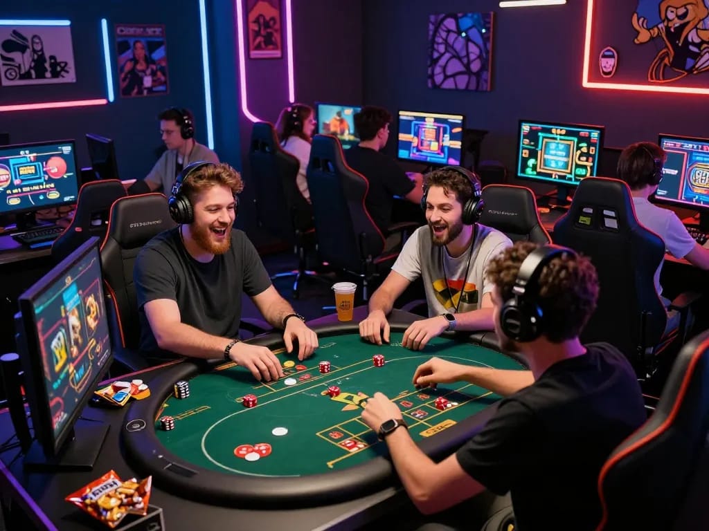 Engaging online gaming scene showcasing players enjoying rikvip games in a lively, vibrant atmosphere