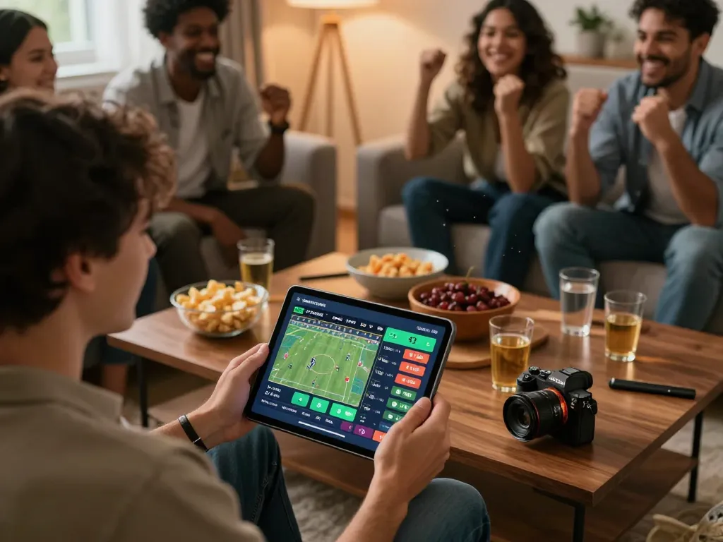 Place bets and analyze odds on RED88 sports betting app while enjoying a lively home atmosphere.