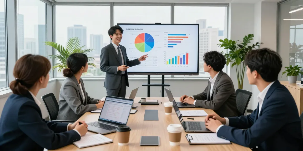 Financial advisor team collaborating on investment strategies in a modern office