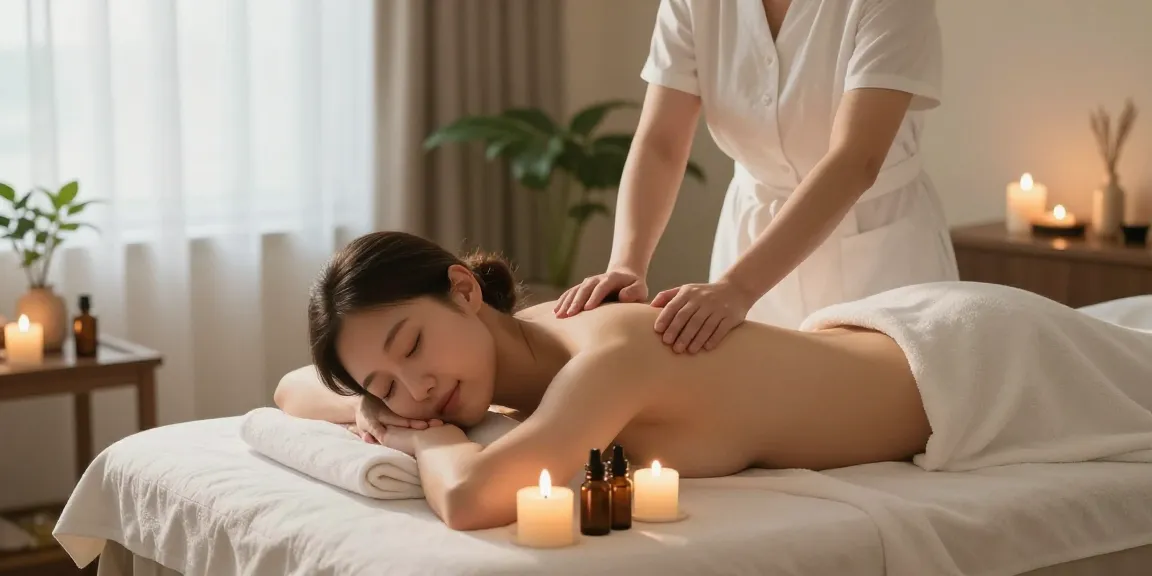 Experience a tranquil 광진구출장마사지 in a serene wellness room with soothing ambiance.