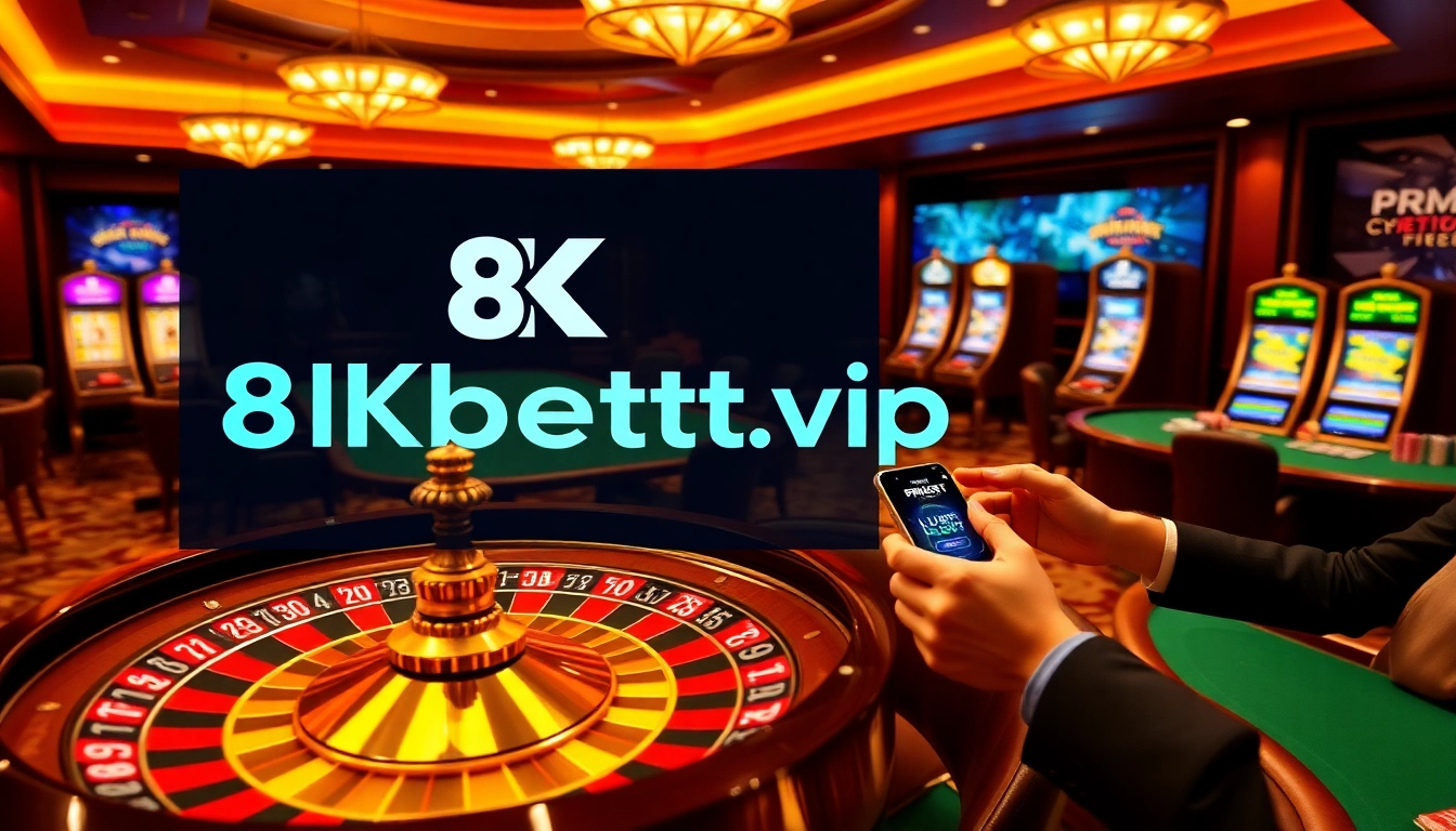 Placing strategic bets on 8kbettt.vip with vibrant poker chips and roulette wheel action