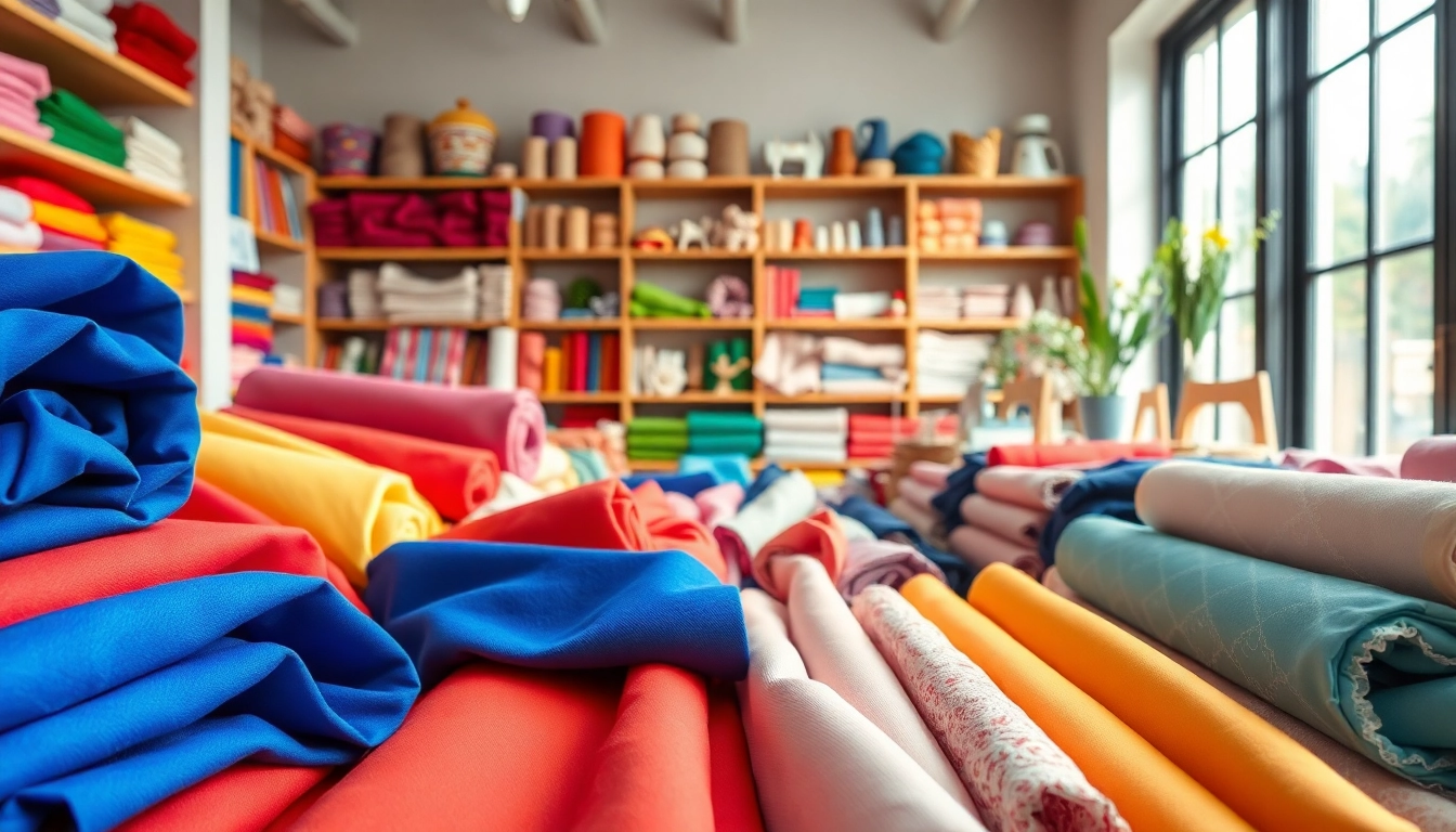 Bekijk stoffen winkel online met diverse kleurrijke stoffen en naaibenodigdheden.