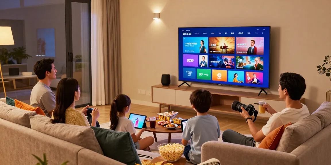 Enjoy family fun while replacing cable with IPTV in a cozy living room setting