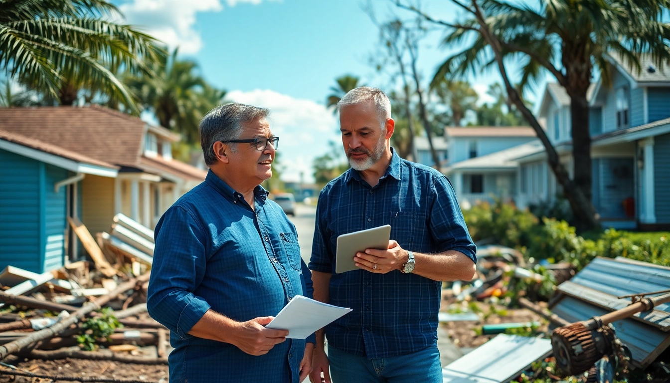 Public adjuster helping Florida homeowners with hurricane damage claims.