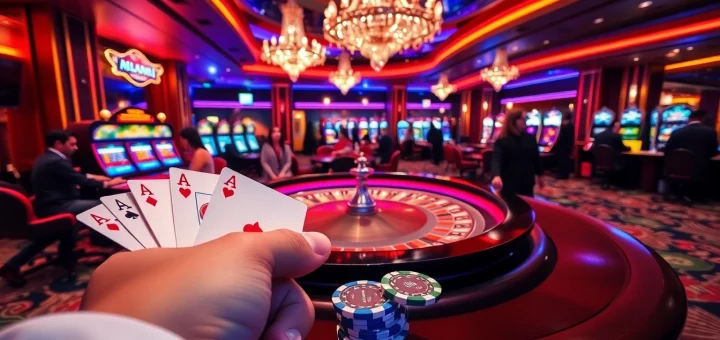 Experience the thrill of nohu90 casino gaming with poker chips and high-stakes cards.