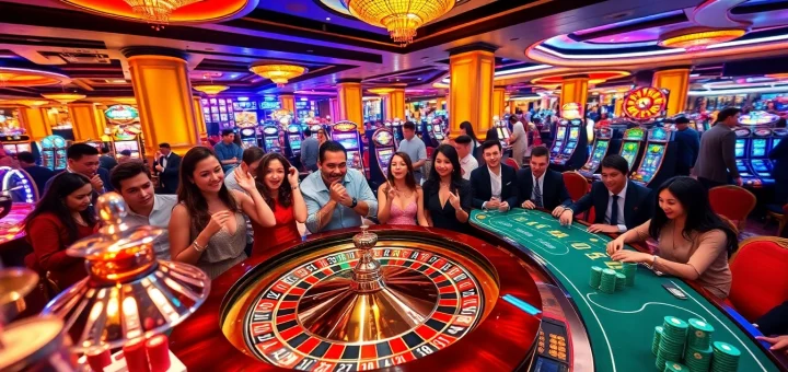 Experience thrilling gameplay at https://keobongda2.vip/ with vibrant casino scenes and exciting betting action.