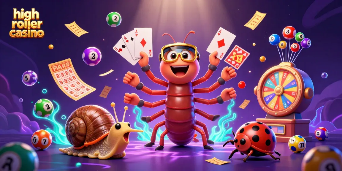 Experience the thrill of a high roller casino with colorful gaming elements and animated characters celebrating big wins.